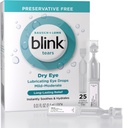 Blink Çay şüşəli Eye Drops Preservative Free, Moisturizing & Soothing, Hyaluronate, Discomfort, Long-Soning Hydration, 0.01 Single-Use Via, 25 Count