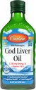 Carlson - Cod Liver Oil 1100 mg Omega- 3s Plus Vitamin A & D3 - Wild Caught EPA DHA Omega 3 Suplemen - Norwegia Arctic, Sustaindible Sourded Nordic Fish Oil Liquid, Unflashbored, 250 mL (8.4 Fl Oz)