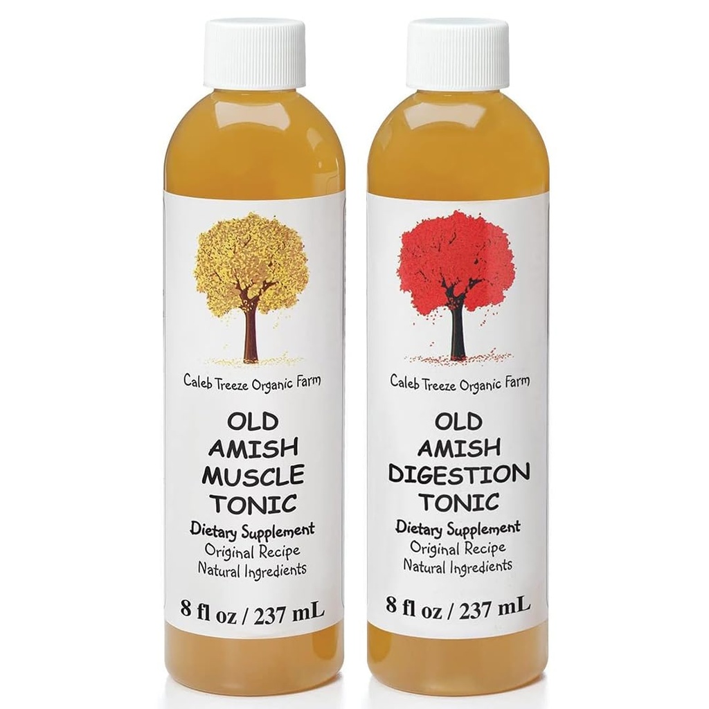 Old Amish Muscle and Digestion Tonic Pack (Formerly: Stops Leg Cramps and Stops Acid Reflux) with Apple Cider Vinegar Bundle by Caleb Treeze