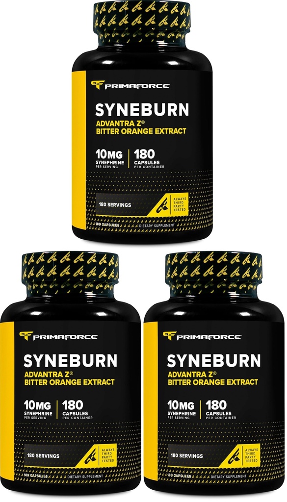 Primaforce Syneburn Supplement, 180 Capsules – Synephrine from ADVANTRA Z (Pack of 3)