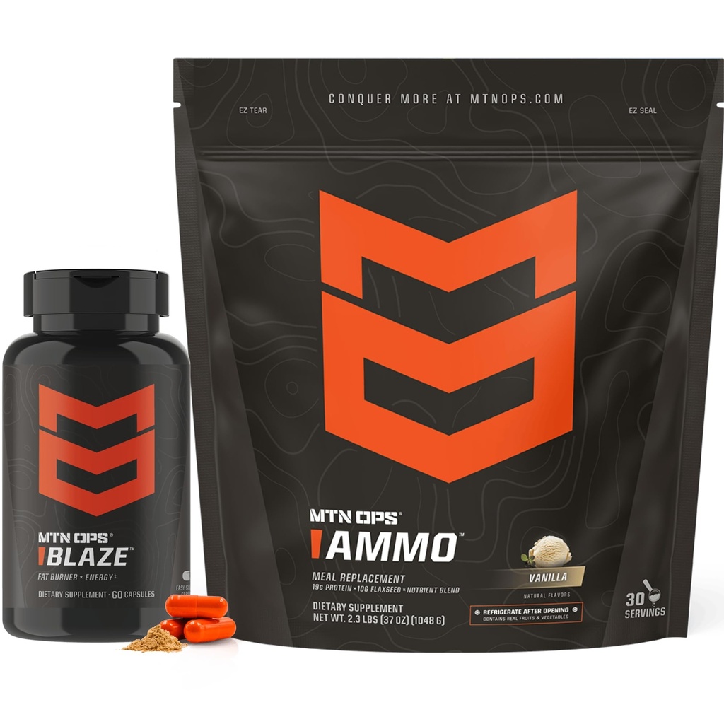 MTN OPS Blaze & Ammo Vanilla Bundle – Thermogenic Fat Burner + Lean Muscle Protein Stack