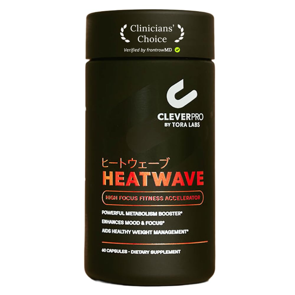 CLEVERPRO Heatwave - Focus-Enhancing Performance Booster for Men & Women, Metabolism Booster for Weight Loss – Supports and Enhances Mood & Focus, Aids Healthy Weight Management – 60 Capsules