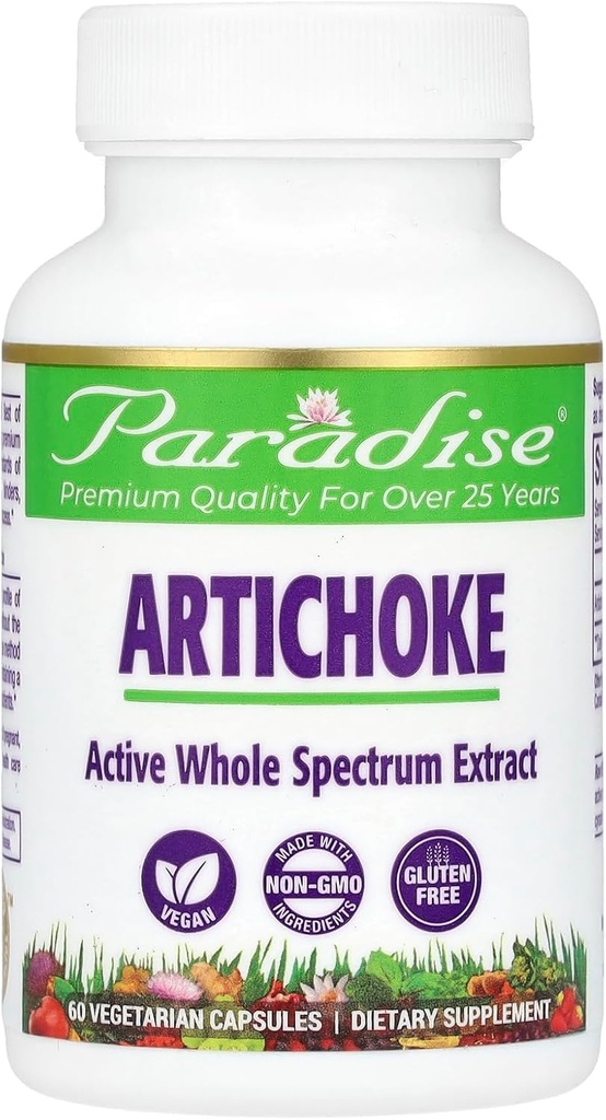 Paradise Herbs Artičoke, 60 Vegetariánskych kapsúl (250 mg v kapsule)