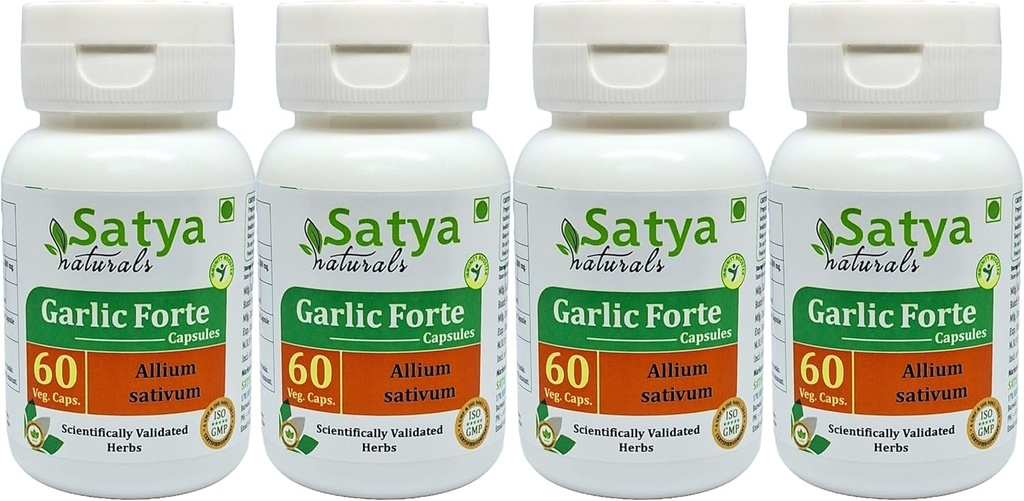 Česnek Forte Kapsle 500 mg. 60 Veg. Kapsle 124; Lahsan (Allium Sativum) Extract Kapsle pro muže a ženy 124; Ayurvedic Bylinné doplňky / Remedies 124; 10: 1 Forte (4 láhve 60 Kapsle)