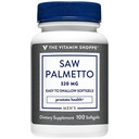 The Vitamin Shoppe Saw Palmetto 320mg - Prostate Health & Urinary Support | Standardized Berry Extract | 100 Softgels | Men's Formula