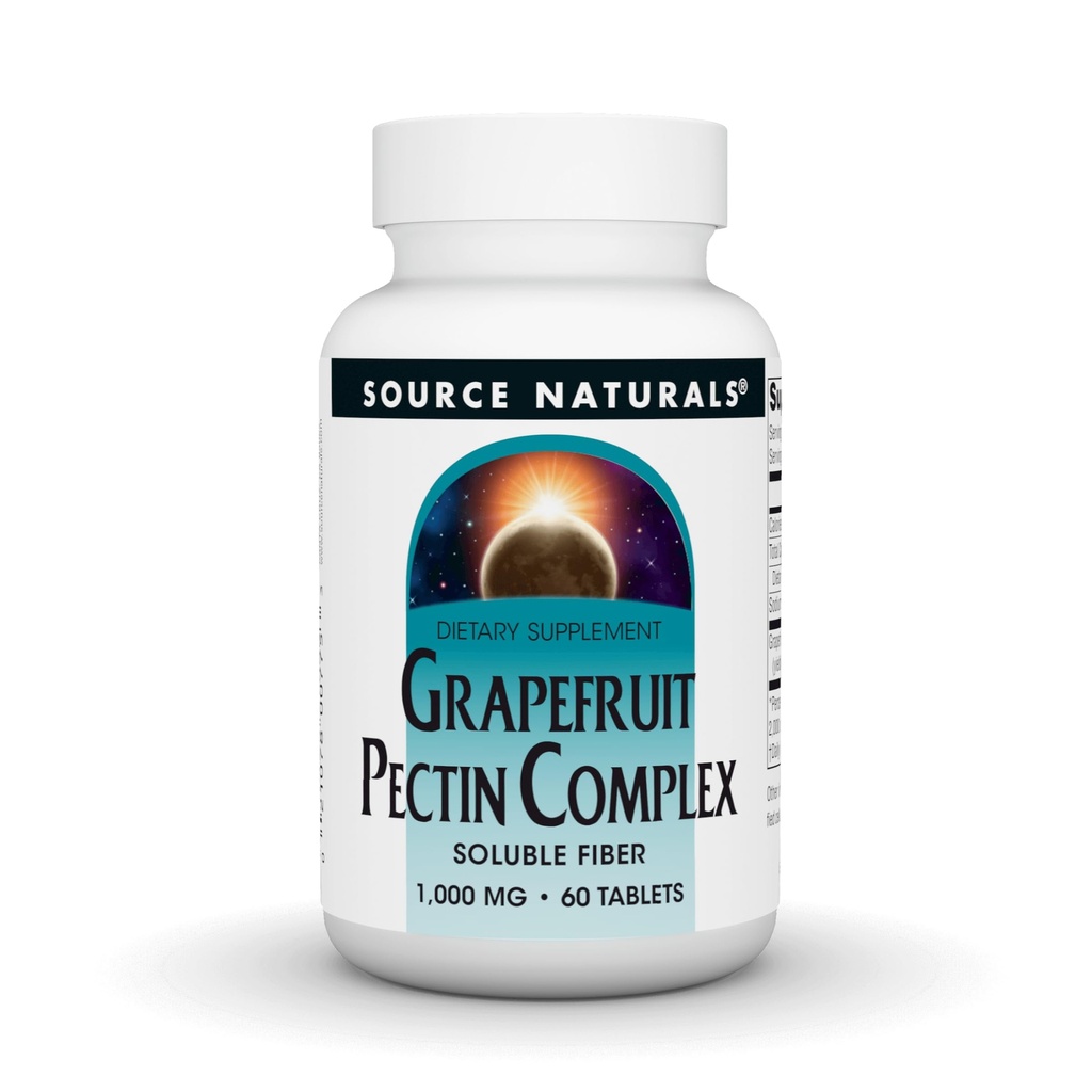 Source Naturals Grapefruit Pectin Complex, Soluble Fiber, Dietary Supplement - 1000 mg - 60 Tablets