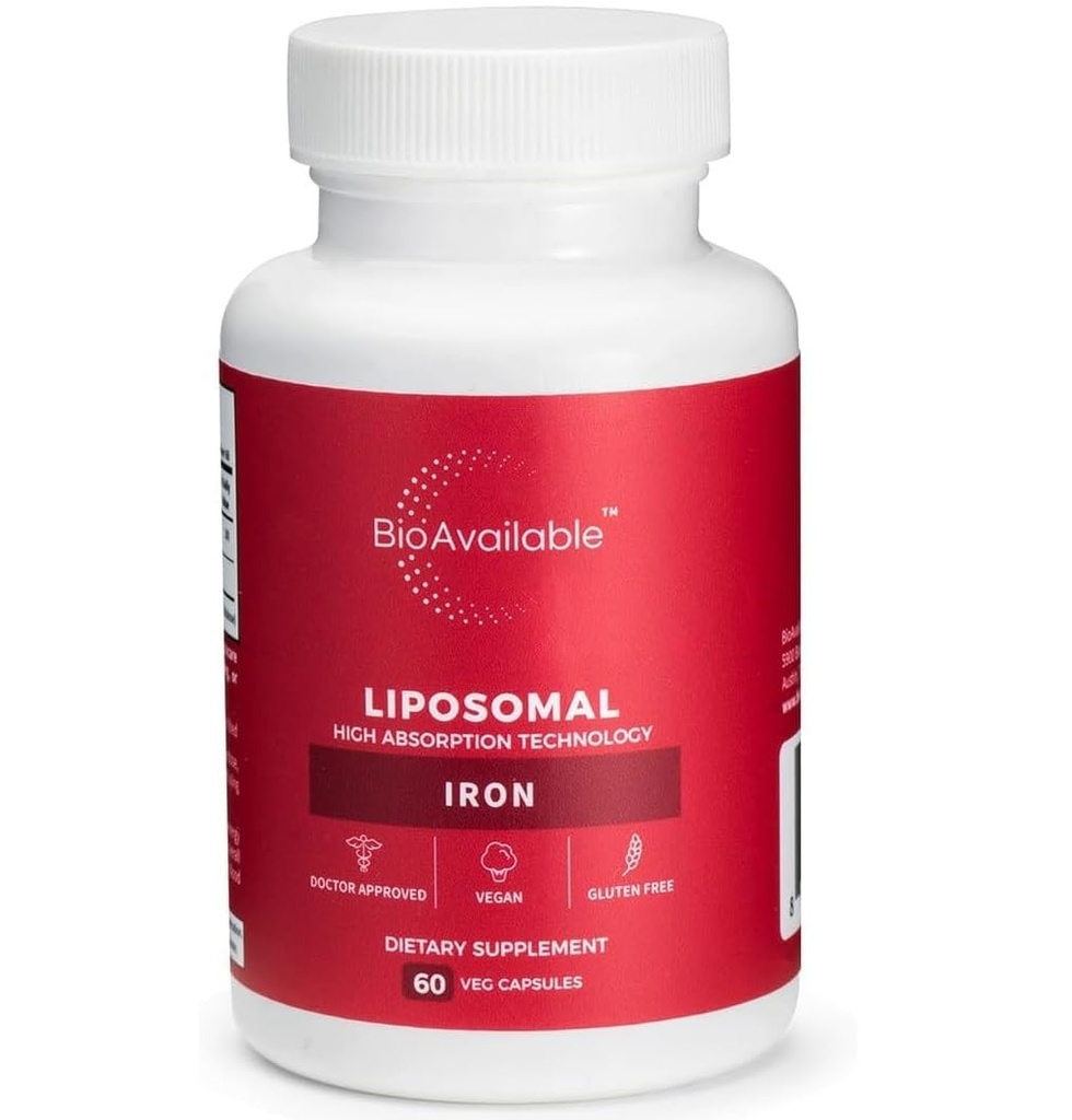 Liposomal Iron | 60 Capsules | Maximum Absorption & Energy Management | Dietary Supplements | Vegan & Gluten-Free