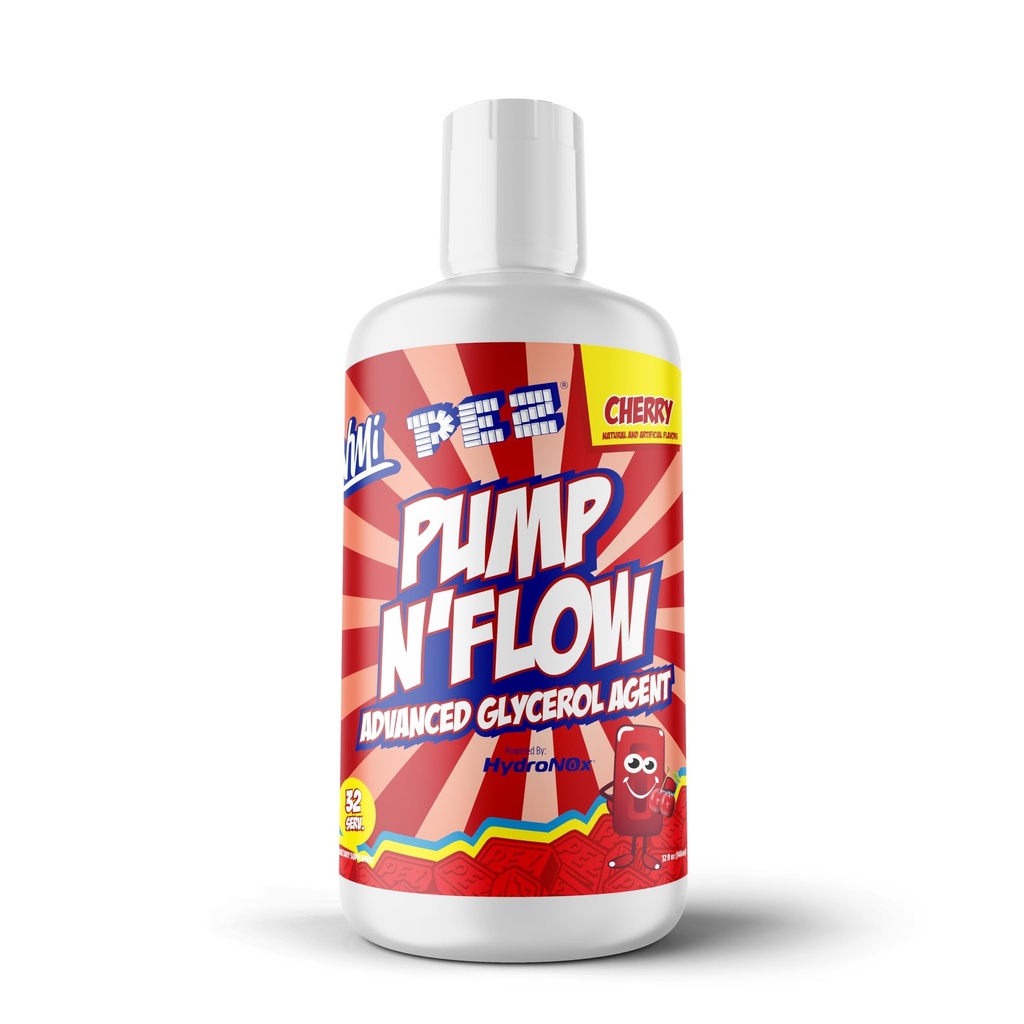 VMI Sports Pump N Flow Advanced Glycerol Agent | Stimulant Free Pre-Workout | Pumps, Hydration and Performance | Zero Sugar | 32 fl oz. 32 Servings (32 Servings, PEZ Cherry)