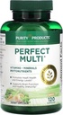 Purity Products Perfect Multi - Multivitamin Packad med vitaminer, mineraler och fytonäringsämnen - 60 Genombrottsnäringsämnen - Stöd för hälsosam immunitet, normala energinivåer - 120 kapslar (1)