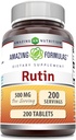 Fórmulas sorprendentes Rutin 500mg Suplemento de tabletas 200 | Non-GMO | Gluten gratis | Made in USA