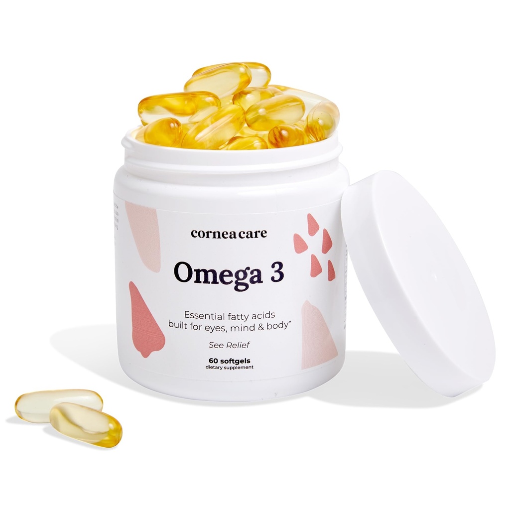CorneaCare Triple Strength Omega 3 | Omega Fish Oil for Eyes | Eye Health Supplements | 60 Softgels