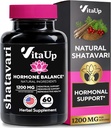 Shatavari Capsules for Women 1200mg - USA Made Shatavari Root Supplement for Normal Hormonal Support, Menopause & Menstrual Wellness - 60 Vegan Capsules