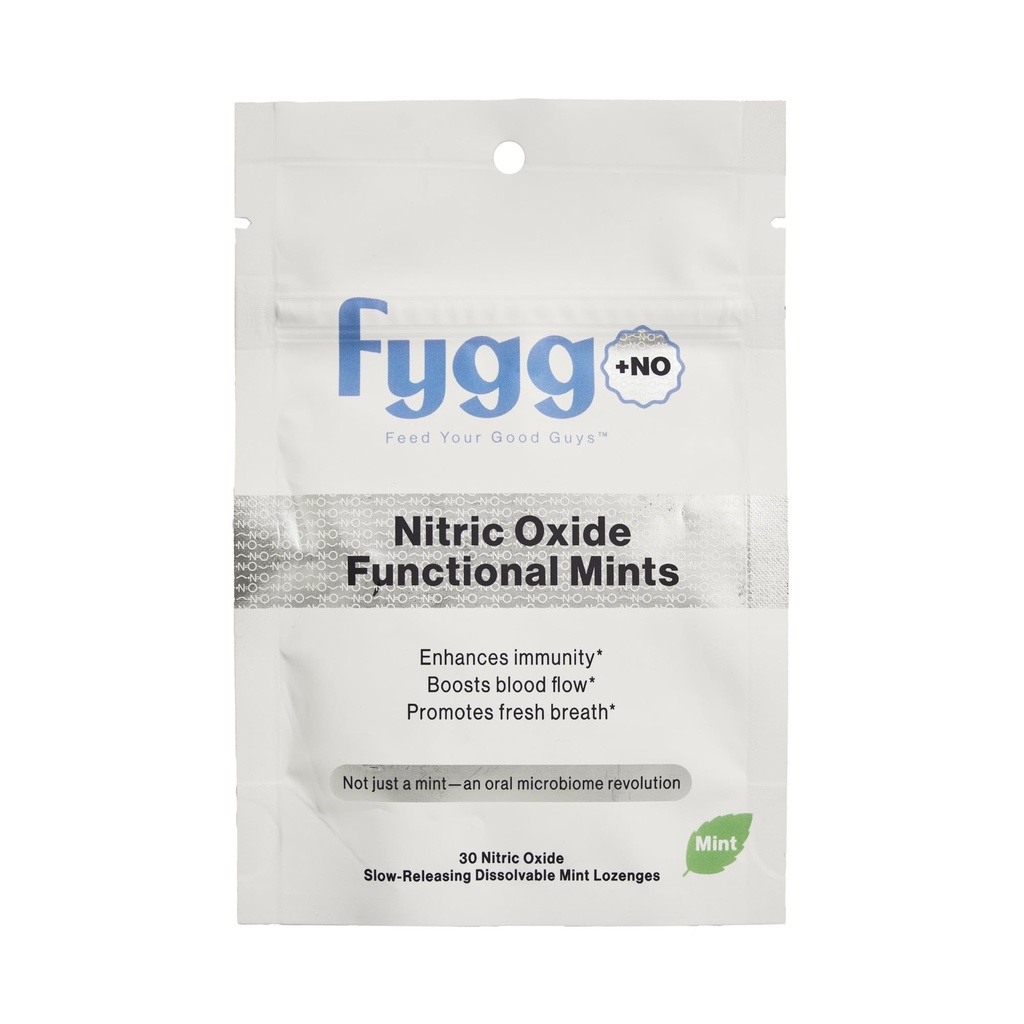 fygg NOX Functional Mints – Nitric Oxide-Inspired Breath Mints with Xylitol, Prebiotics & Botanical Wellness Blend – Sugar-Free Oral Mint – 30 Count Pack