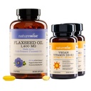 NatureWise [1] Flaxseed Oil 1400 mg - Cold Pressed Flaxseed Oil - 120 Softgels[120-Day Supply] + (Pack of 2) Vegan Vitamin D3 5000IU + K2 Organic Coconut Oil - 60 Softgels[60-Day Supply]