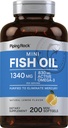 Piping Rock Fish Oil Omega 3 Supplement | 1340 mg | 200 Mini Softgels | EPA and DHA for Women and Men | Lemon Flavor | Non-GMO, Gluten Free