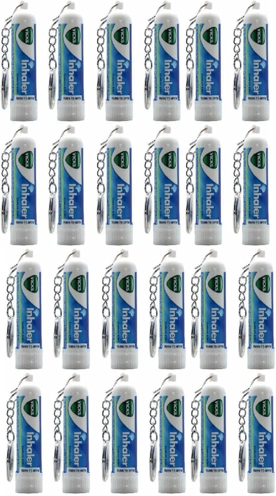 Inhaler Stick for Stuffy Nose and Nasal Congestion Relief, Portable Menthol Vapor Decongestant, Easy-to-Use Sinus Inhaler, Value Pack of 24