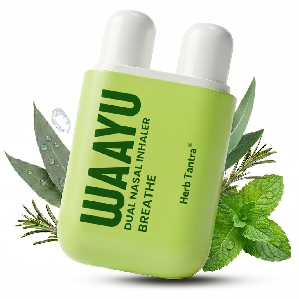 Herb Tantra WAAYU Breathe Dual Nasal Vapor Inhaler Stick – Aromatherapy for Sinus Congestion & Stuffy Nose Relief, Contains Menthol & 7 Natural Plant Essential Oils