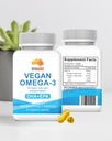 VITAMUSE Vegan Omega-3 Supplement, Plant-Based DHA + EPA, Heart Brain Immune Support, 60 Vegetarian Capsules, Third-Party Tested, Algal Oil