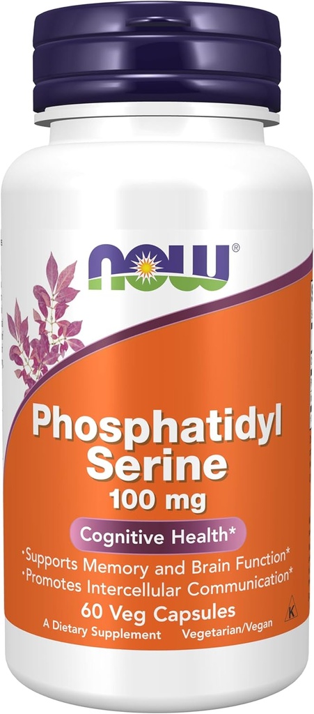 JETZT Nahrungsergänzungsmittel, Phosphatidyl Serine 100 mg mit Phospholipid-Verbindung abgeleitet von Soy Lecithin, 60 Veg Capsules