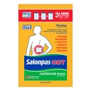 Salonpas Pain Relieving HOT Capsicum Patch, 3 Count (12 Pack), for Back, Neck, Shoulder, Knee Pain and Muscle Soreness, 8 Hour Pain Relief