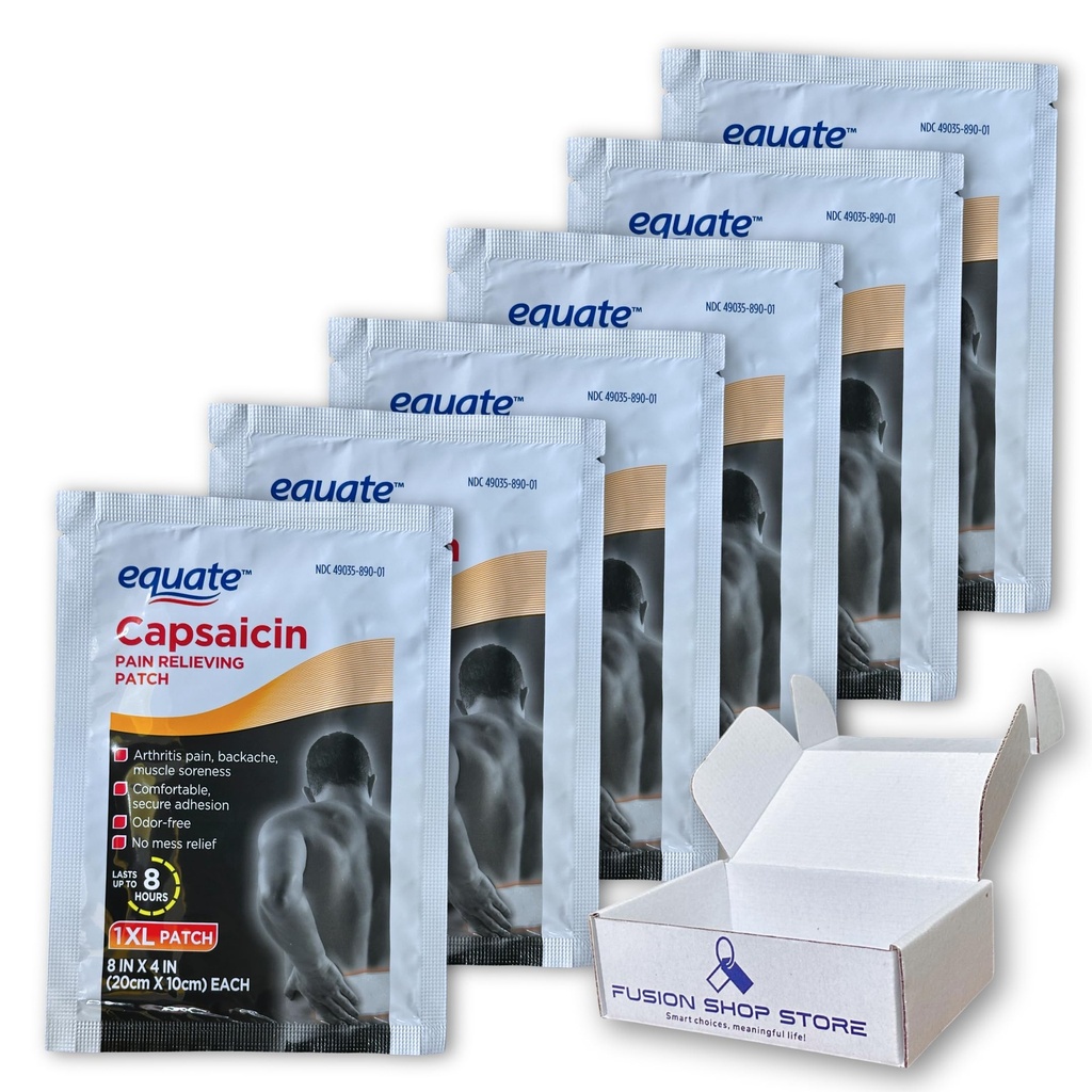 Capsaicin Patch Extra Large 8x4 Inches, 1 Count (Pack of 6), Boxed by Fusion Shop Store