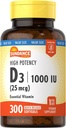Sundance Vitamina D3 1000 IU | 300 Softgels | Alta potencia | Fórmula de vitamina esencial | Non-GMO e suplementos gratuítos de glute