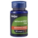 Meijer Astaxanthin 5 mg, Antioxidant Supports Heart, Eyes, Joints, Skin, 60 Veg Softgels 2 Month Supply