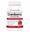 Nutracraft Cranberry Extract 50:1 (252mg per Softgel) with Vitamin C (20mg) & Vitamin E (1.4mg) – Urinary Tract Support – 60 Softgels
