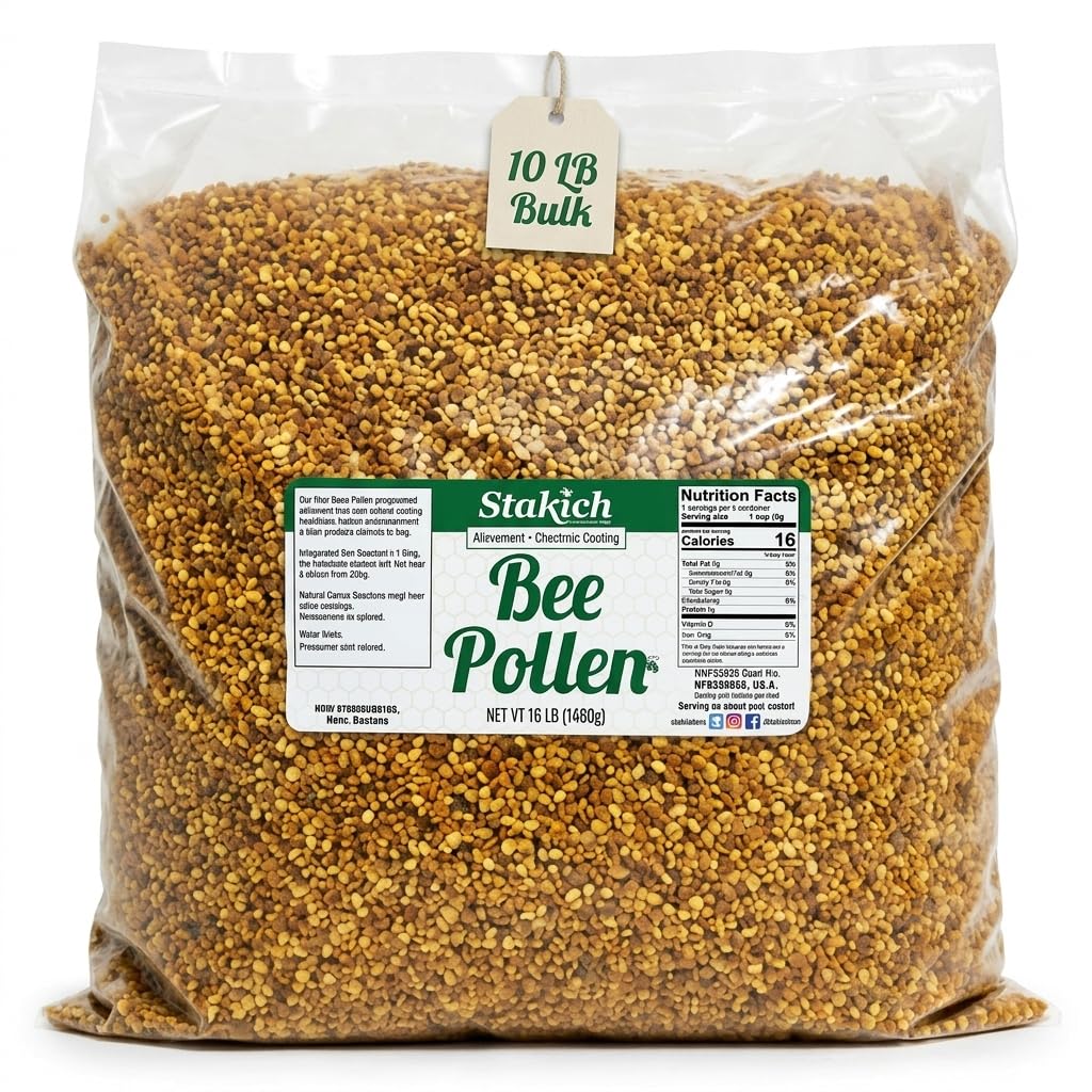 Stakich Bee Pollen Granules - Natural, Unprocessed, Energy Boost - 10 lb.