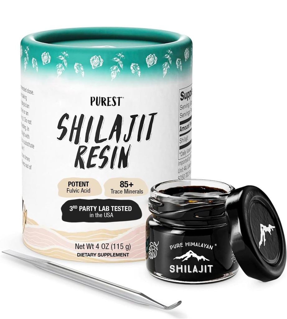 Pure Himalayan Shilajit | 100% Pure Natural Shilajit Grade A Max Potency 85+ Trace Minerals & Fulvic Acid | 3rd Party US Lab Tested | Resin | 115g