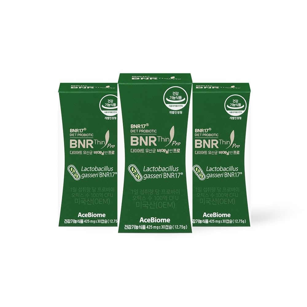 BNRThin Pro, Lactobacillus Gasseri BNR17, 10 Billion CFU Guaranteed, Digestive Health, 30Capsules x 3packs