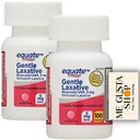 Equate Gentle Laxative Tablets for Constipation, 100 Count, Total Bisacodyl 5 mg Pack of 02 200 Tablets + me Gusta Sticker