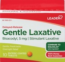 Leader Gentle Laxative, Bisacodyl USP 5 mg, 10 Enteric Coated Tablets