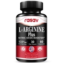 Rasav Nitric Oxide Booster with L-Arginine, L-Citrulline Blend, Boosts Nitric Oxide Levels, Supports Energy & Performance, Enhance Endurance, Improve Circulation - 60 Capsules, 30-Day Supply