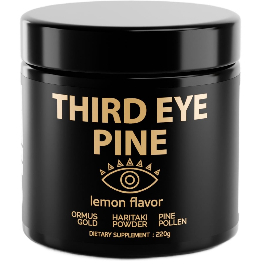 Third Eye Pine Powder Haritaki, Pine Pollen & Ormus 24k Gold Monoatomic | Wild Harvest, Broken Cell Wall, non-GMO, Vegan | Supports Detoxification, Pineal Gland Decalcification