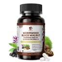 Lukaree Wormwood Black Walnut Cleanse for Human 1200mg – Ultra Gut Cleanse & Digestive Health w/Pumpkin Seed Oil,Clove,Activated Charcoal - for Men & Women Probiotic Capsules -Vegan,90 Count