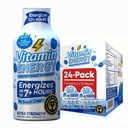 Vitamin Energy Immune+ Extra Strength Energy Shot Blue Raspberry 24 Pack, 260mg Natural Caffeine, B-Vitamins, Citicoline, Green Tea, Immunity & Focus Support, Zero Sugar, Gluten-Free 1.93 fl oz