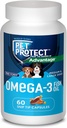 Pet Protect M/L Dog Omega-3 Supplement, Proprietary Free Form Blend, stöder ett normalt inflammatoriskt svar, Snip-Tip Capsules (60 greve)