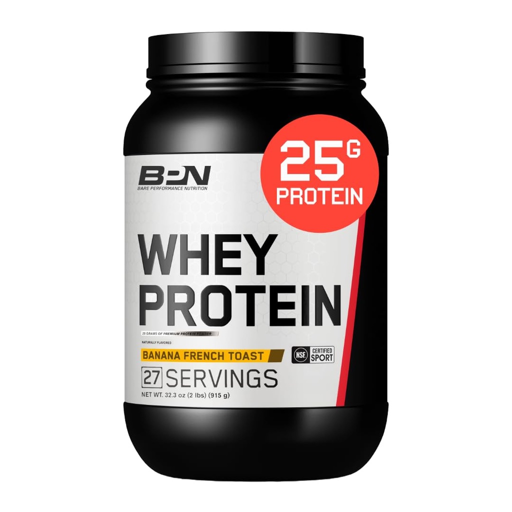 BARE PERFORMANCE NUTRITION, BPN Whey Protein Powder, Whey Protein Concentrate, Native Micellar Casein, Amazing Mixability, Banana French Toast
