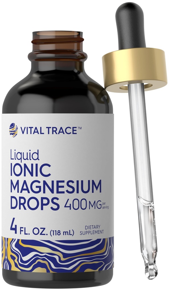 Carlyle Ionic Magnesium Liquid Complex | 400mg | 4 fl oz | Vegetarian Drops | Non-GMO & Gluten Free Supplement | by Vital Trace