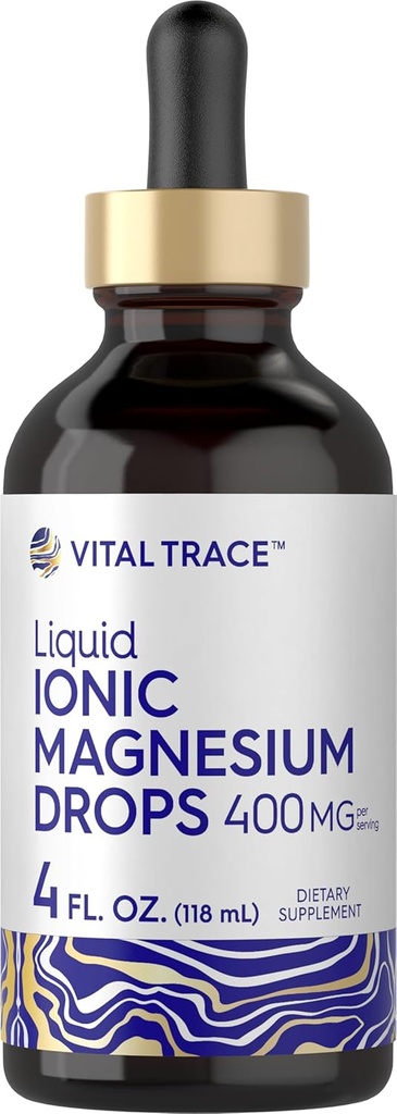 Carlyle Ionic Magnesium Liquid Complex 124; 400mg FL124; 4 fl oz FL124; Vegetarian Drops FL124; Non-GMO & gluten Free Supplement FL124; podle Vital Trace
