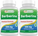 Bästa Naturals Berberine 500mg 120 kapslar - Stöder immunfunktion, kardiovaskulär och gastrointestinal funktion (120 greve av 2)