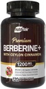 NutriFlair Berberine 97% HCl with Ceylon Cinnamon Supplement, 120 Capsules