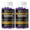 Nutravita Berberine Gummies with Ceylon Cinnamon 1500mg High Potency Berberine HCL Supplement for Immune and Metabolism Support, Sugar Free Organic Berberine Gummies Blueberry Flavor-2PACK