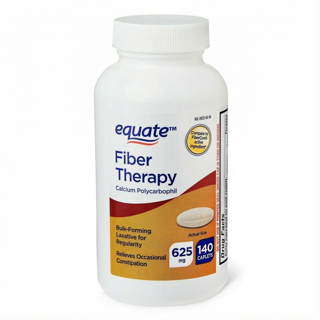 Fiber Therapy 625 mg, 140 Caplets– Daily Calcium Polycarbophil Fiber Supplement