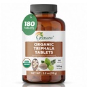 Grenera Organic Triphala Tablets | Uncoated 500mg Herbal Supplement | Amla, Haritaki & Bibhitaki Blend | Plant Based Vegan & Kosher Certified | Lab Tested Quality | Daily Wellness Support | 180 Count