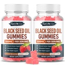 MEENCCD 2 Pack Black Seed Oil Gummies, Nigella Sativa Black Seed Oil Supplement for Antioxidant Support, Vegan, Non-GMO, Suagr-Free, Raspberry Flavor, 120 Count