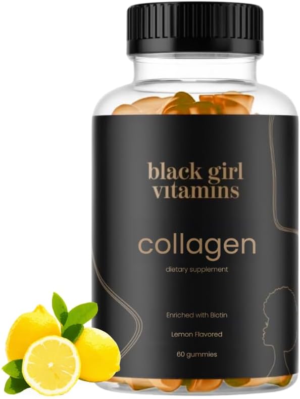 Black Girl vitamiinid - kollageeni kummid juuste, naha ja küünte toetamiseks, C-vitamiini, E-vitamiini ja biotiiniga, gluteenivaba, (sidrun), 60ct