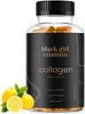 Black Girl vitamiinid - kollageeni kummid juuste, naha ja küünte toetamiseks, C-vitamiini, E-vitamiini ja biotiiniga, gluteenivaba, (sidrun), 60ct