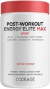 Codeage Post-Workout Recovery Elite Max - BCAA, L-Glutamine, Tart Cherry, Curcumin, Quercetin, Magnesium, Potassium - Muscle Recovery Post Workout Supplement Powder - Tropical Mango Flavor - 14 oz